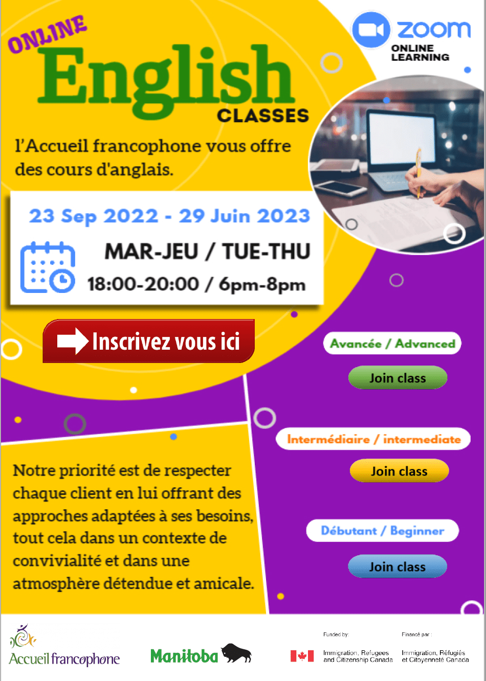 English Online Classes - Accueil francophone